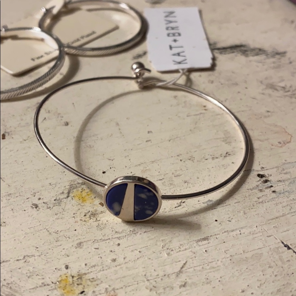 Fine silver and gold plate earrings and bracelet